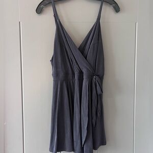 Elegant Charcoal Wrap Romper